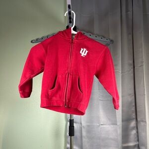 Adidas Red Hooded Sweatshirt Sporty Jacket